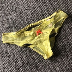 VS chartreuse strappy panties